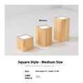 Solid wood surface-mounted round and square downlight for ceiling installation in corridor or balcony.