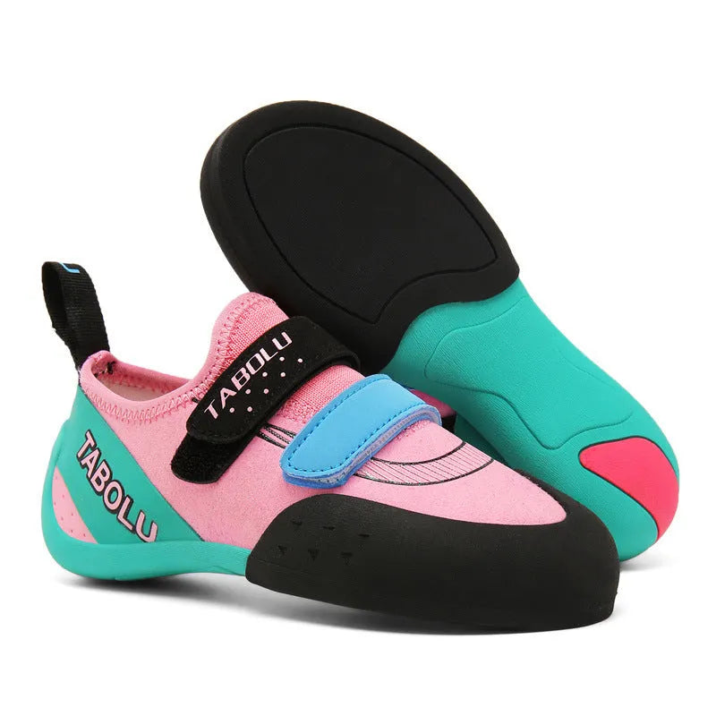 Men's and women's breathable rock climbing shoes with Velcro straps and non-slip rubber soles
