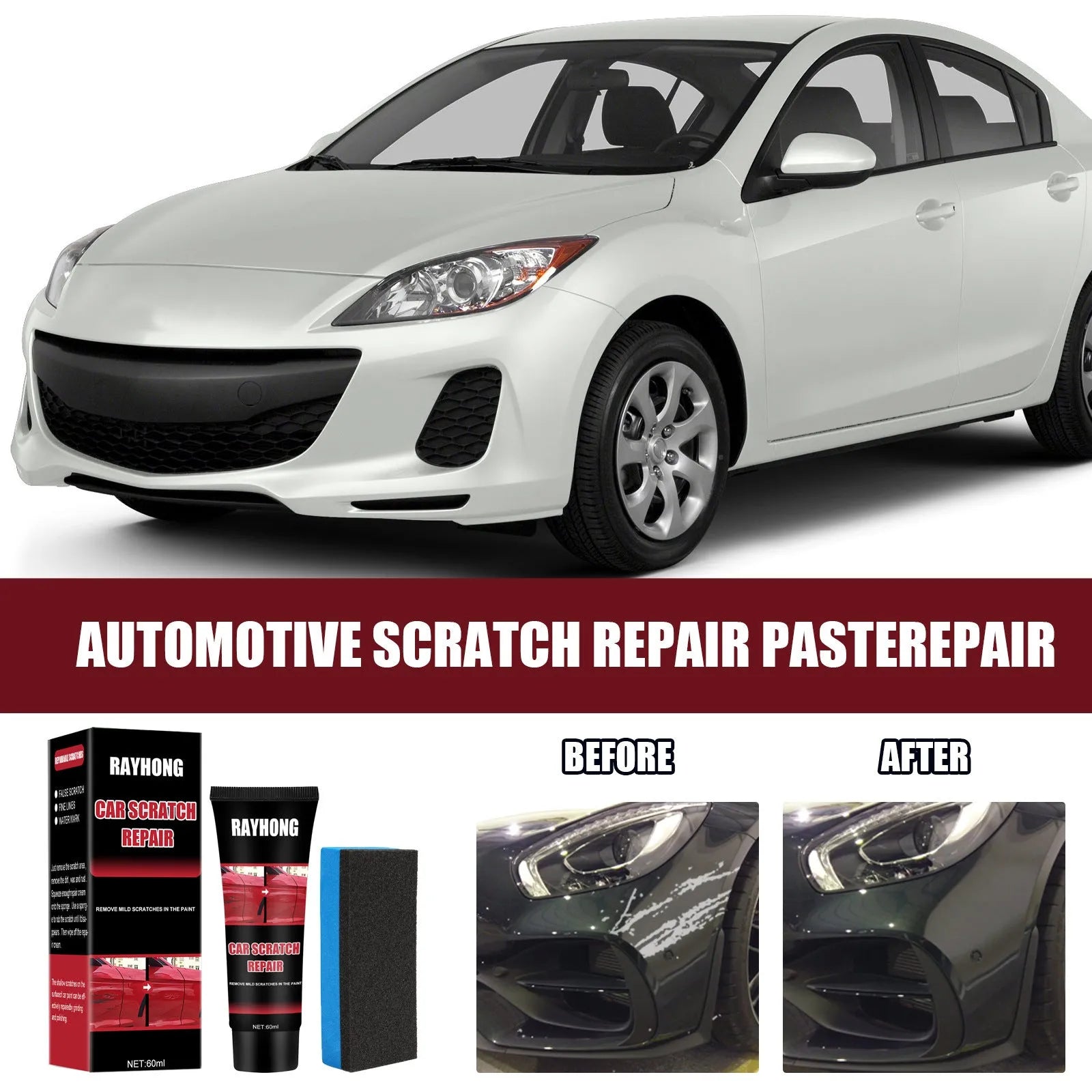 60ml car scratch repair wax kit with applicator for paint surface scratch polishing