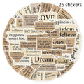 25 torn English style decorative stickers for laptops with waterproof PVC adhesive