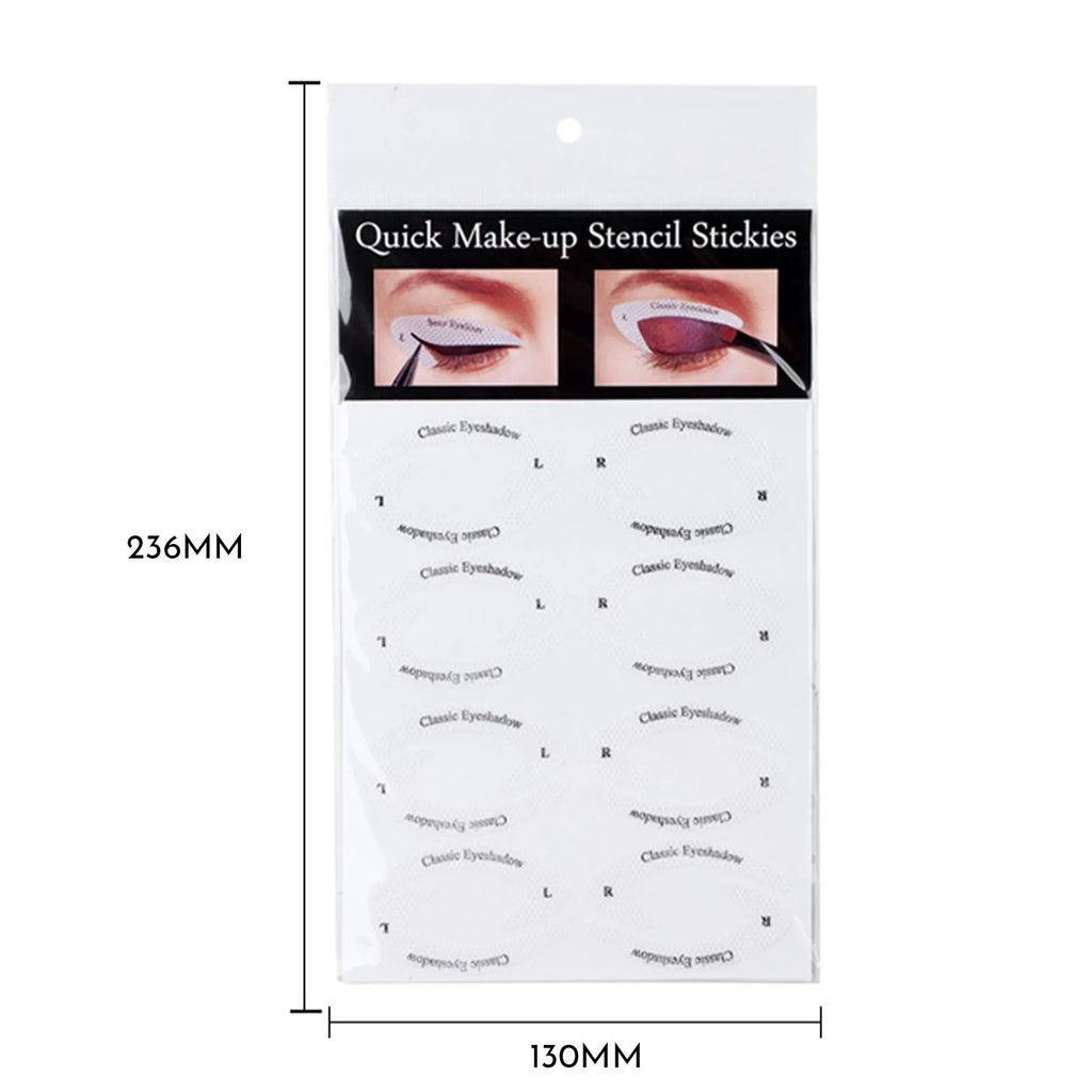 Set of four reusable eyeliner sticker makeup templates for wings and cat-eye designs