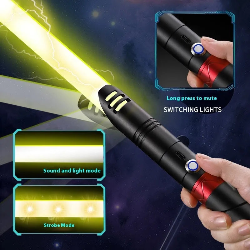 Star Wars metal alloy laser sword toy in black red and gray gold with 16-colour RGB and pixel-20 colour options