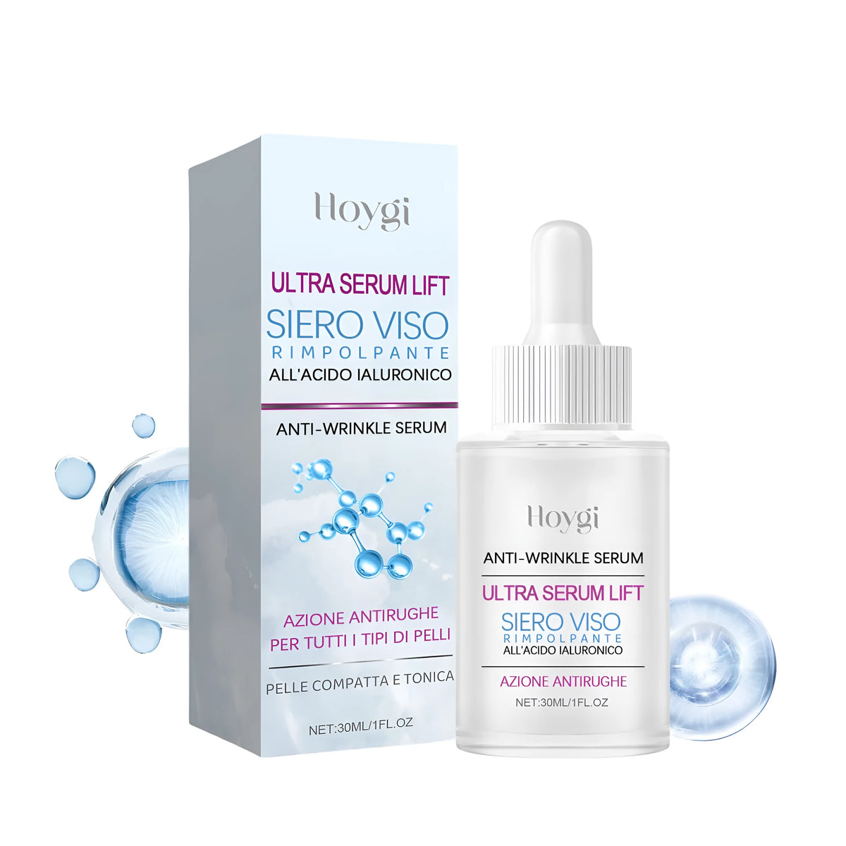 30ml hyaluronic acid anti-wrinkle solution essence bottle for facial treatment