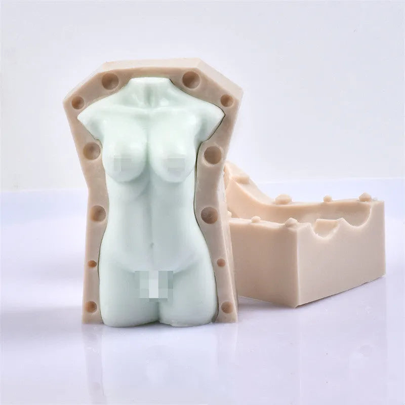 Geometric silicone mould for body candles with 10cm and 14cm height sections