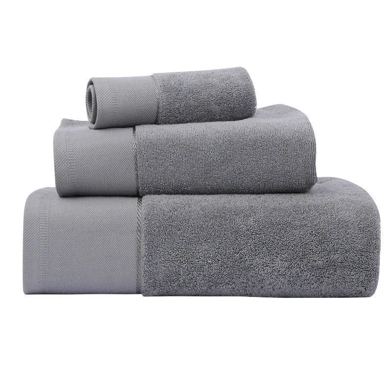 Cotton bath towel 70x140cm 600g in white, grey, blue, pink or yellow with combed yarn