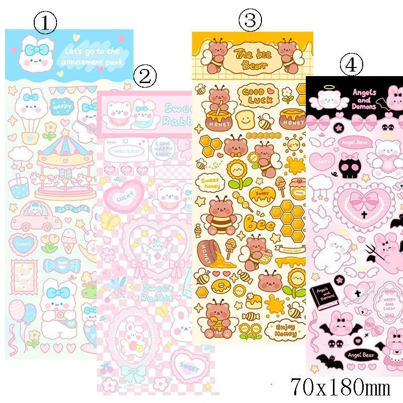 PVC waterproof cartoon style stickers for agenda notebook decoration