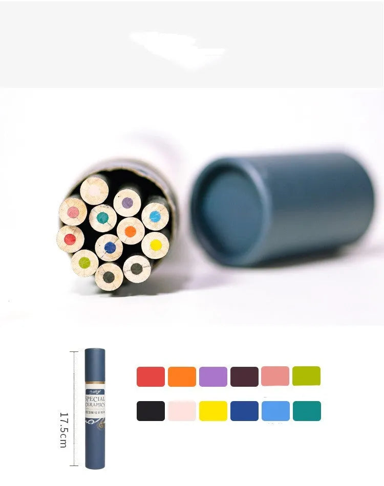 Water-soluble pottery underglaze colour pencil for ceramic drawing blanks, single pencil or 12-colour set