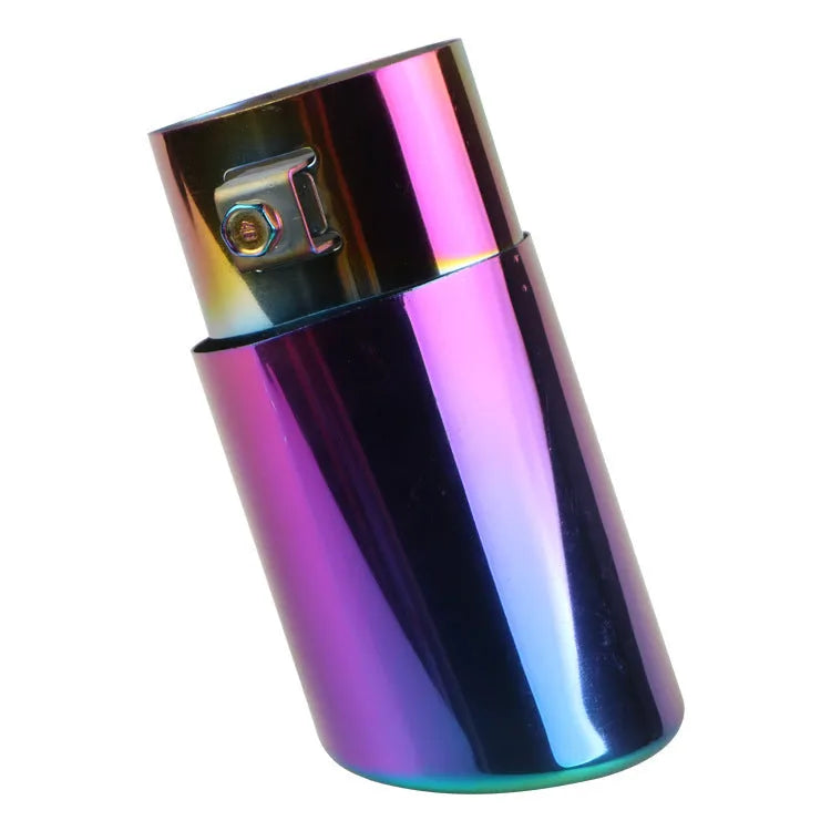 Stainless steel car exhaust tail pipe in straight and curved styles with baked blue, bright silver, colourful finishes