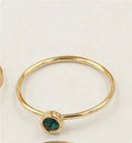 Women's 14K gilded copper knuckle ring with zircon stones in multiple colours