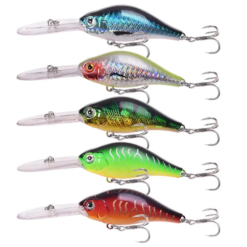 10.5cm deep diving minnow fishing lure with floating rock action in multiple colour options