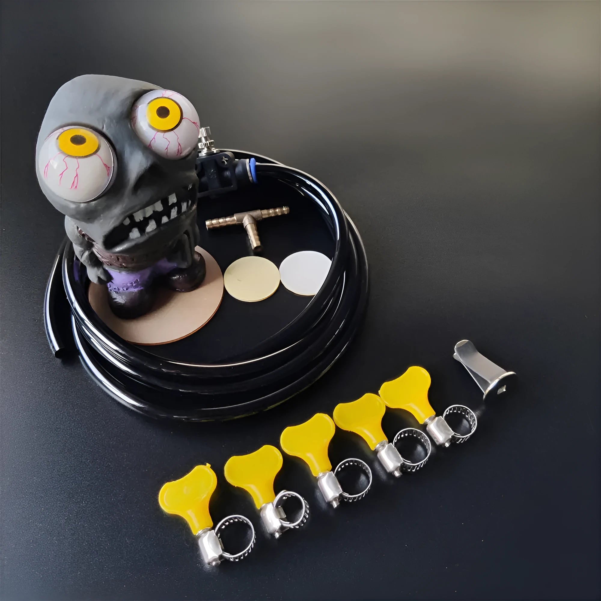 Turbo car decompress ornament kit with pressure regulating valve and decorative doll for turbocharged vehicles