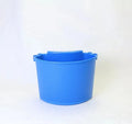 A PP plastic car wash bucket available in black, red, blue, and pink colours.