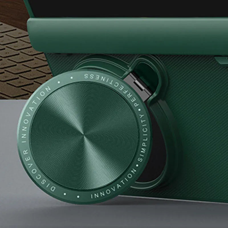 Frosted hard phone case for OnePlus folding phone with invisible metal bracket, in black, blue, or dark green.