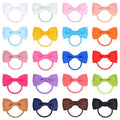 80 pieces of tiny hair bows with elastic bands in 40 colour pairs for baby girls