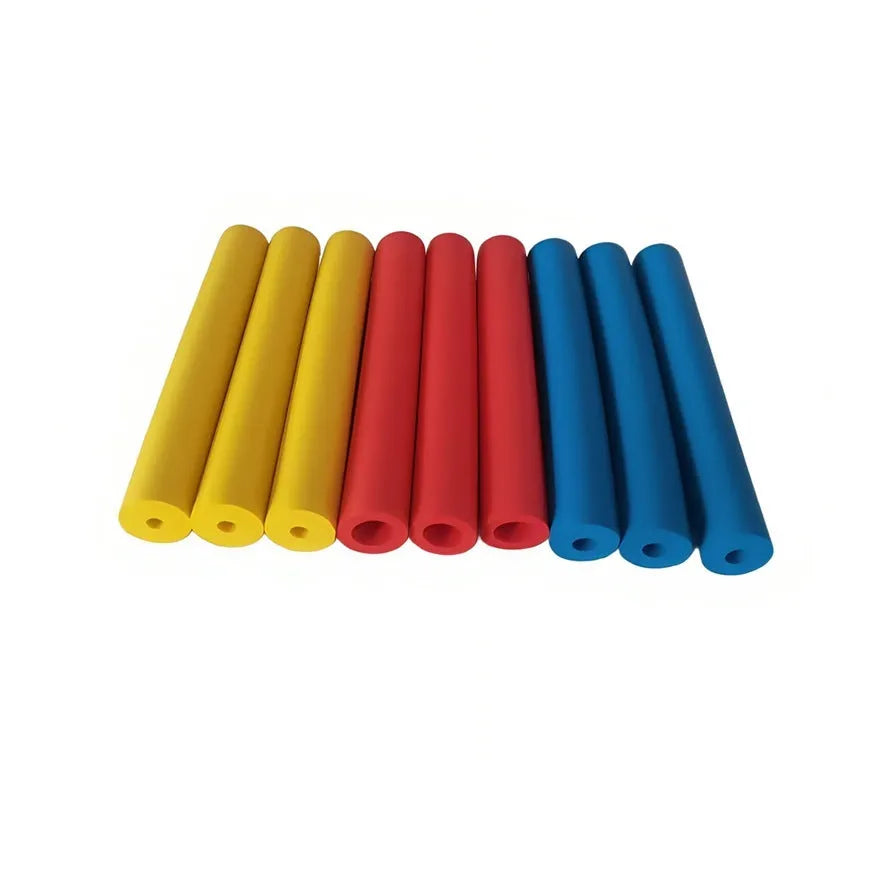 Pack of flexible rubber grip hoses for fitting over tool and pen handles.