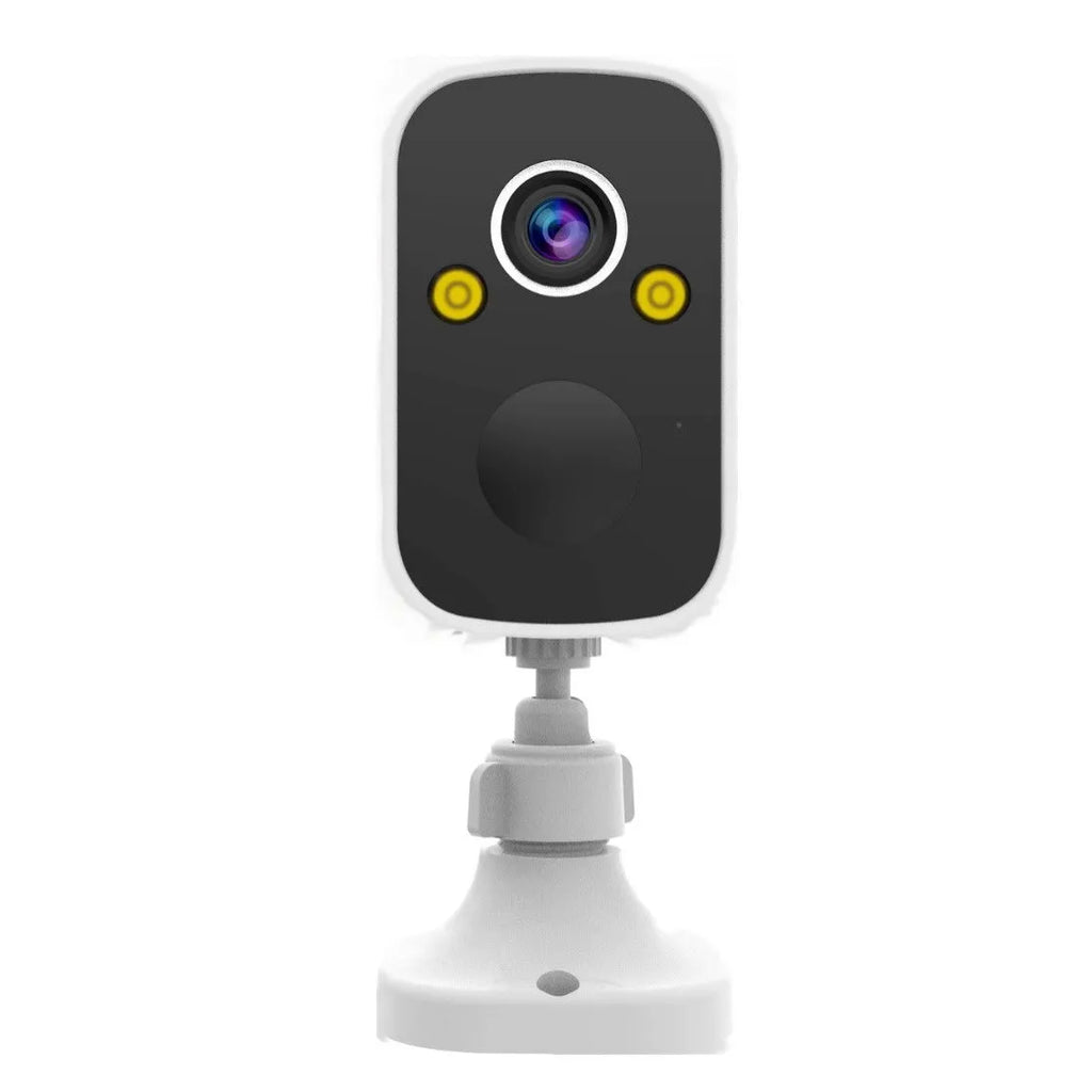 Compact white wireless battery surveillance camera with 1.2 inch ball design for indoor WiFi and 4G security monitoring