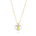 Girl's adjustable necklace with a heart and geometric fruit charms on a chain