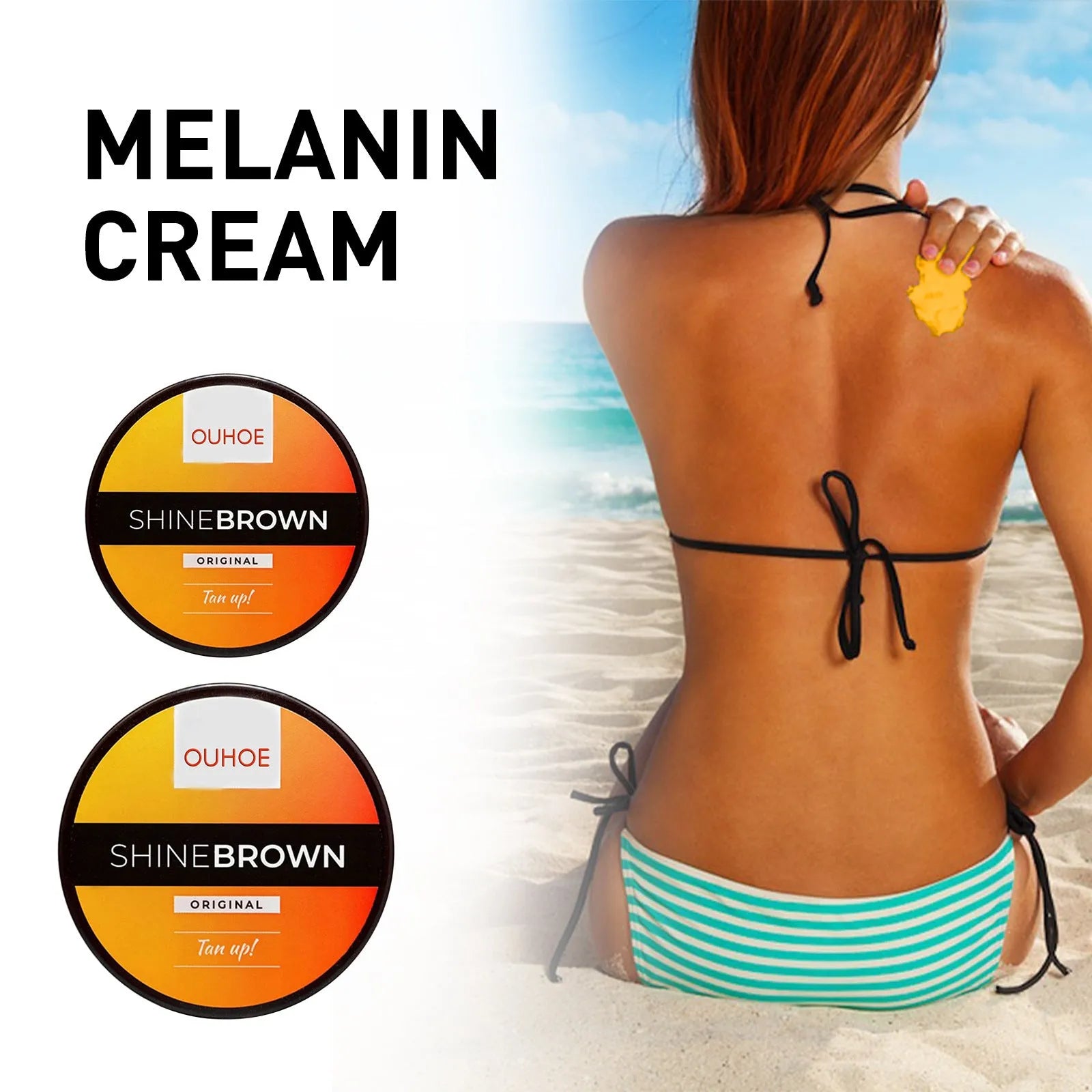 Tanning Cream and Aloe Vera Gel set in packaging for natural bronzing and after sun repair.