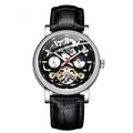 Men's tourbillon mechanical watch with luminous hands showing rose black metal variant
