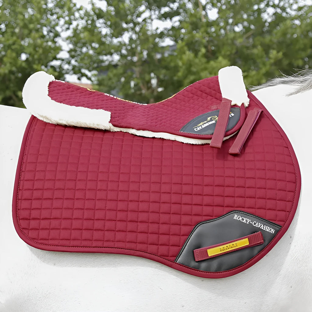 Riding shock absorption wool saddle pad in multiple colours for equestrian and cycling waist protection