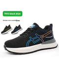 Black blue safety protective shoes with low cut design and anti-smashing anti-piercing function