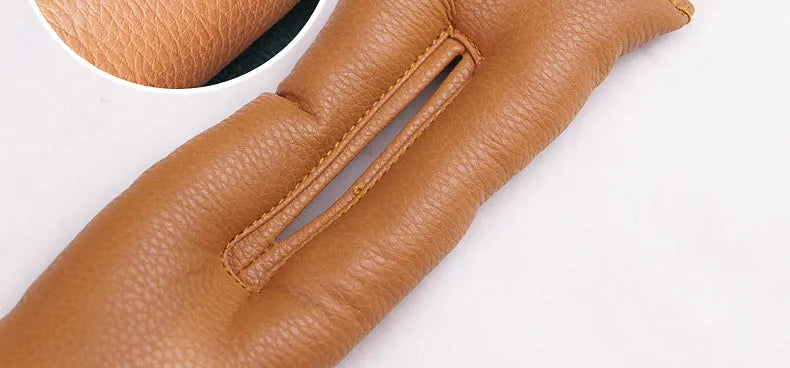 PU leather car seat gap strip in black, beige, brown or grey, fitted between car seat and centre console