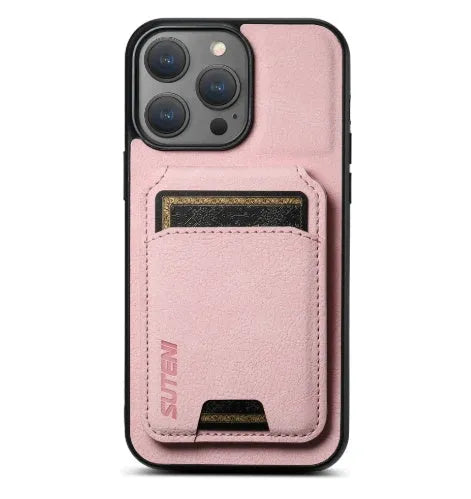 PU leather card holder iPhone case with stand, handmade TPU bumper, black brown blue