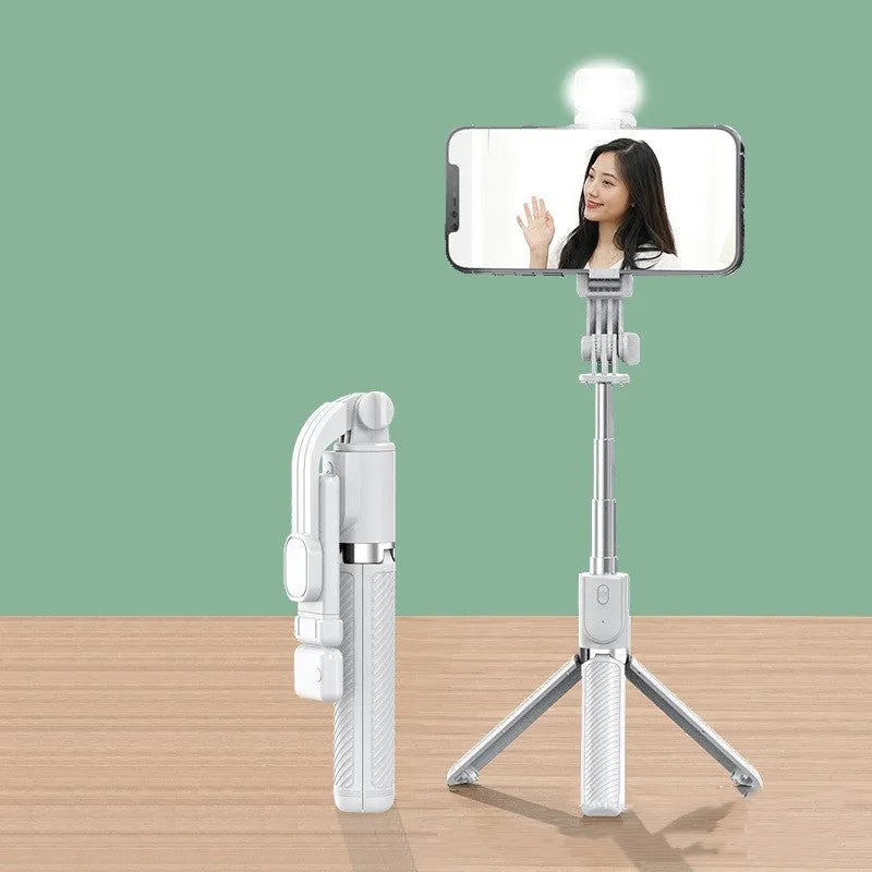 Integrated Bluetooth selfie stick with tripod stand, remote control, 1m beauty fill light or standard model, 7.2-9.2cm phone width