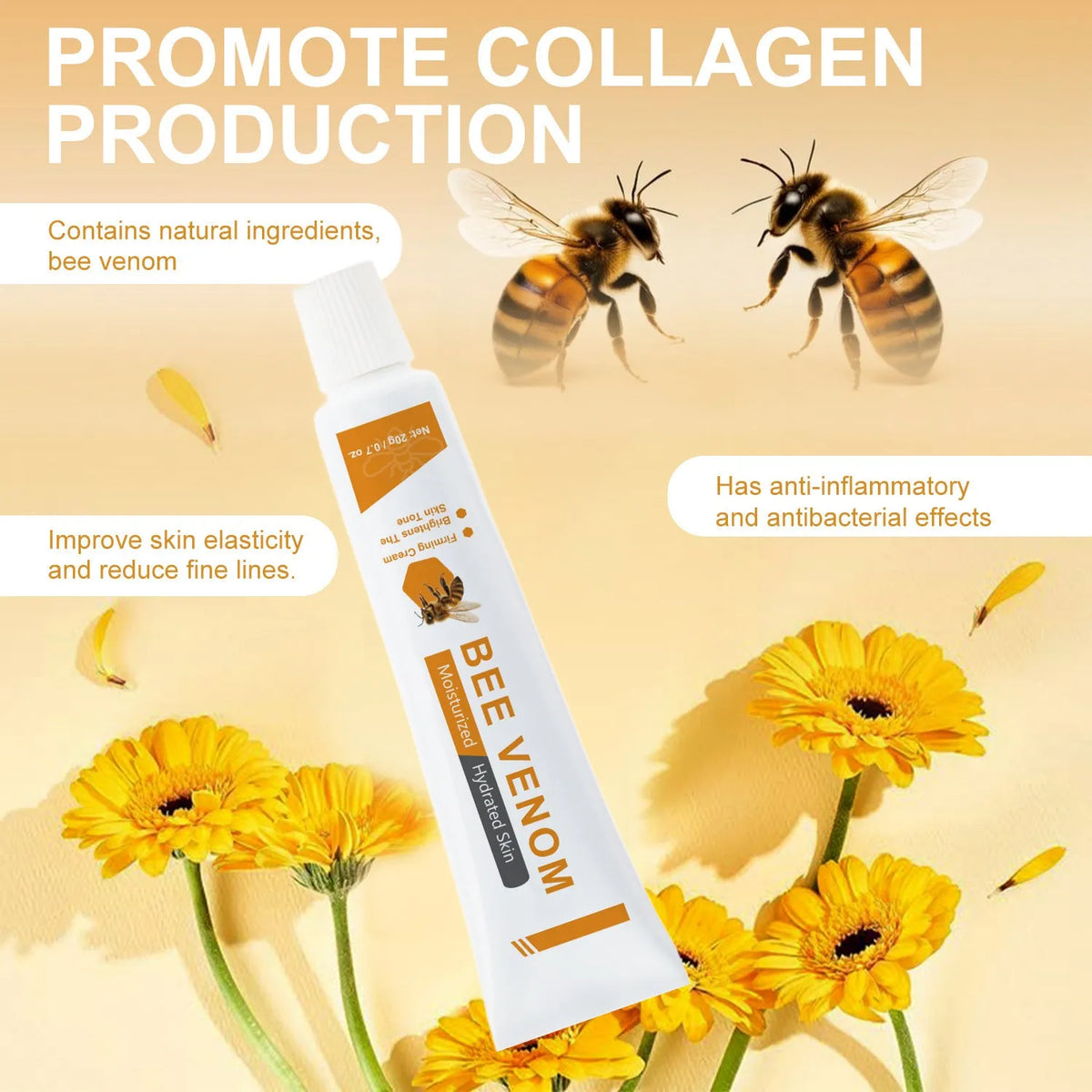 BEE facial and neck cream 20g jar with bee propolis extract for moisturising