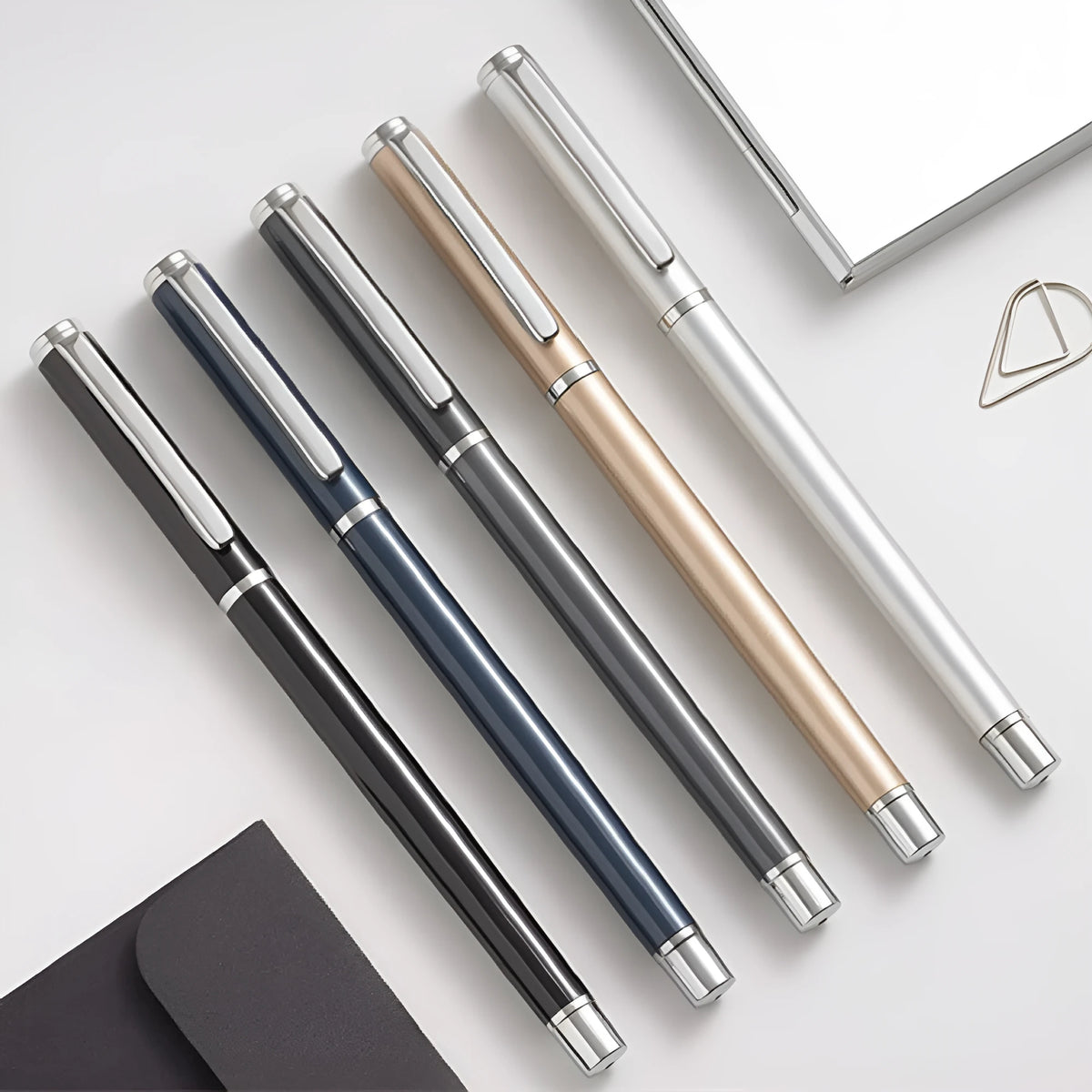 1201 metal gel pen with 0.5mm black gel refill and 140mm metal body for office stationery