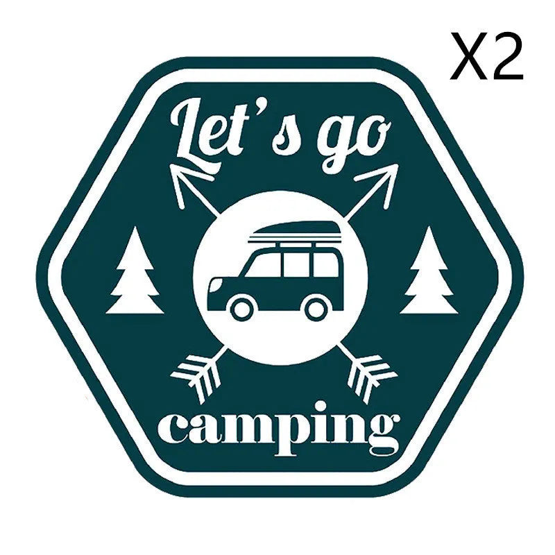 Camping pattern car sticker 14x12.7cm PVC strong adhesion decal