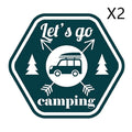 Camping pattern car sticker 14x12.7cm PVC strong adhesion decal