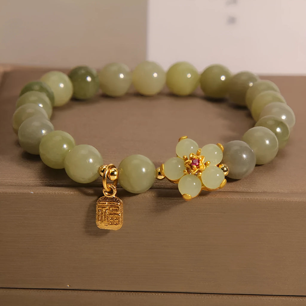 Women's casual alloy bracelet in a unique grey jade colour.