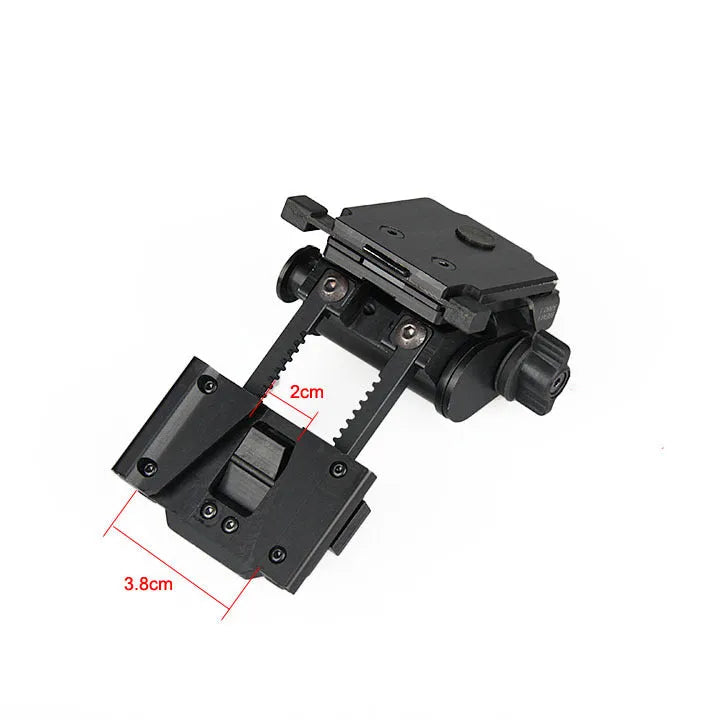Metal alloy L4 G24 NVG fast helmet mount bracket with OPS breakaway base in strong dark earth