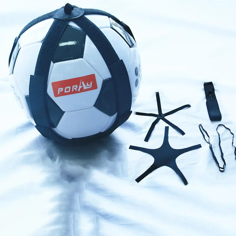 Black football juggling belt with 2 metre rope for solo training drills