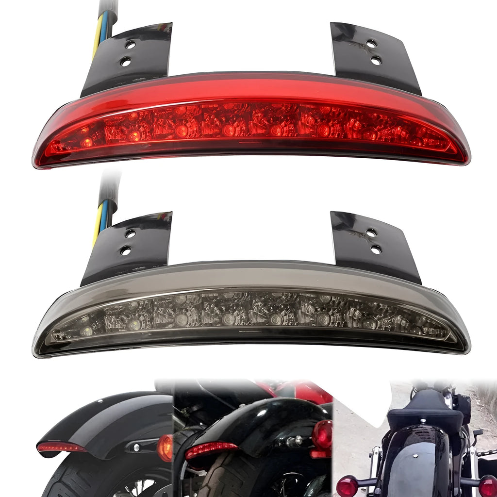 Modified XL883 1200 LED rear lamp brake taillight with red five lines wiring.