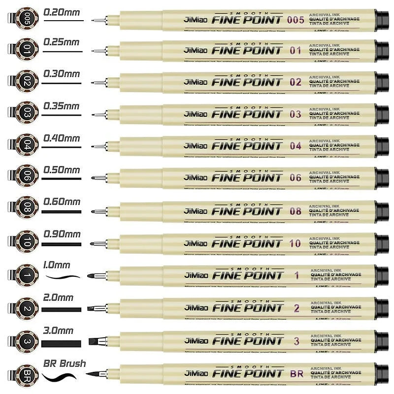 Black waterproof sketch pen with syringe cartoon design for art and writing