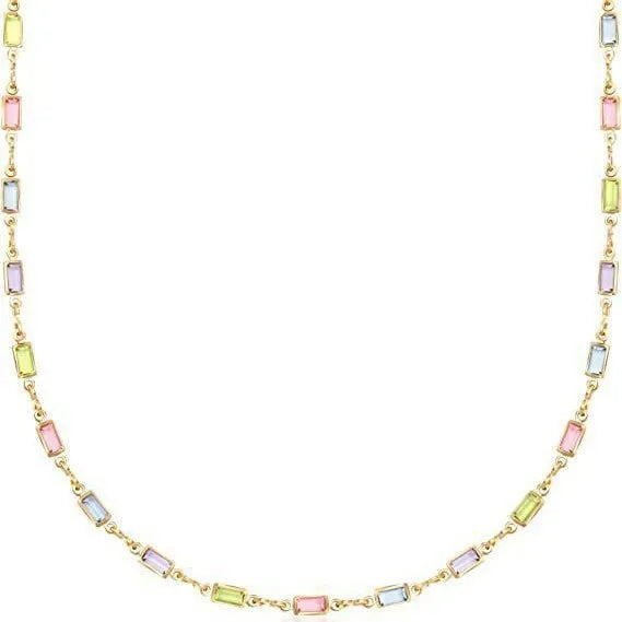 Ladies geometric crystal necklace with alloy chain and adjustable 41-50cm length