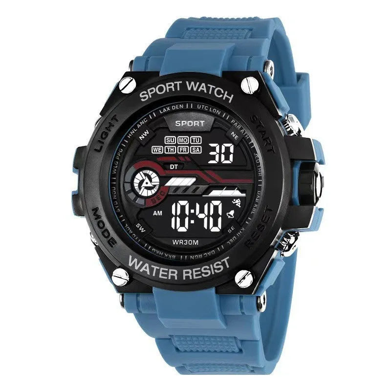 Electronic digital fashion watch for teenagers and students in multiple colour options