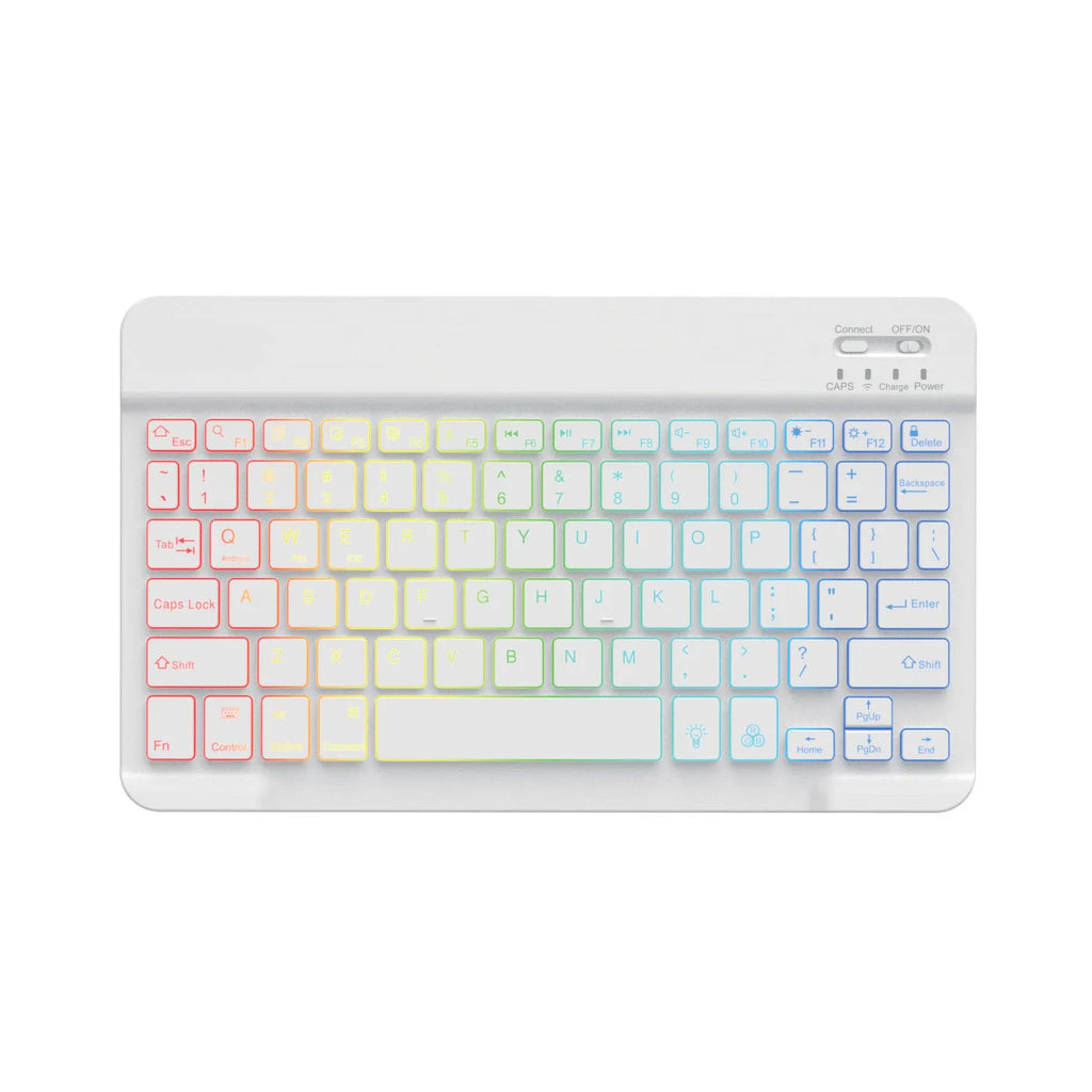 10-inch Bluetooth backlit keyboard with colourful light options for tablets