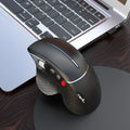 T32 Wireless Vertical Mouse in black or silver matte with aluminium side roller and USB receiver.