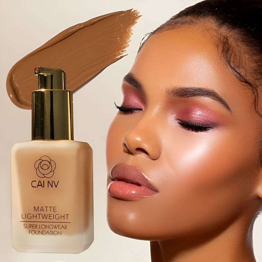 Liquid foundation wheat black leather white blend agent in natural colour for mixed skin