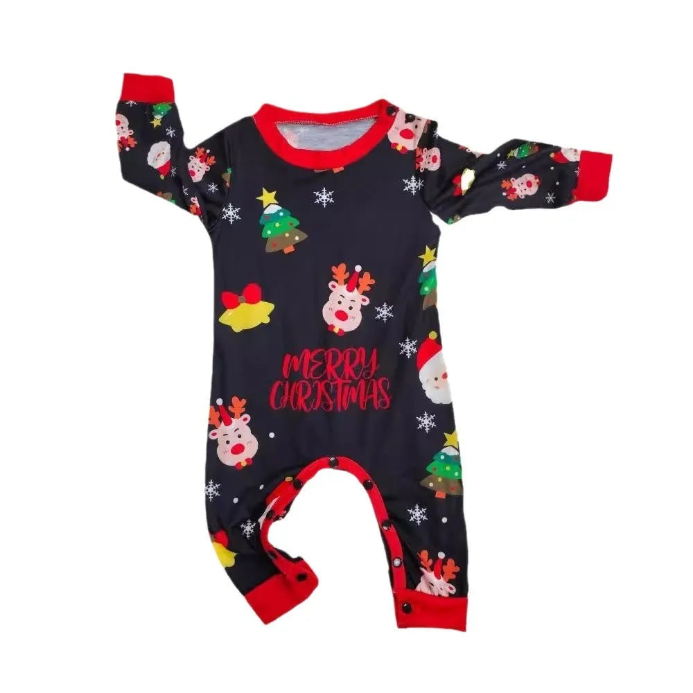 Family matching Christmas pyjamas set in cotton with plaid and cartoon designs for adults, children, babies and dogs