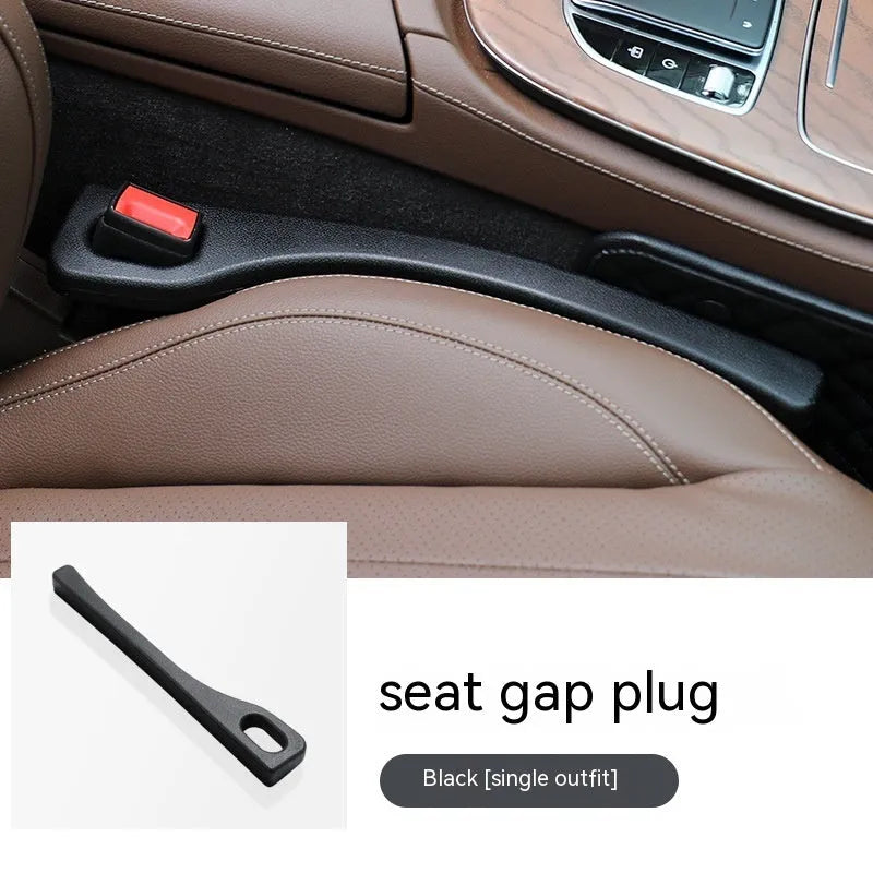 Polyurethane car seat gap filler strip in black colour preventing items falling between seats