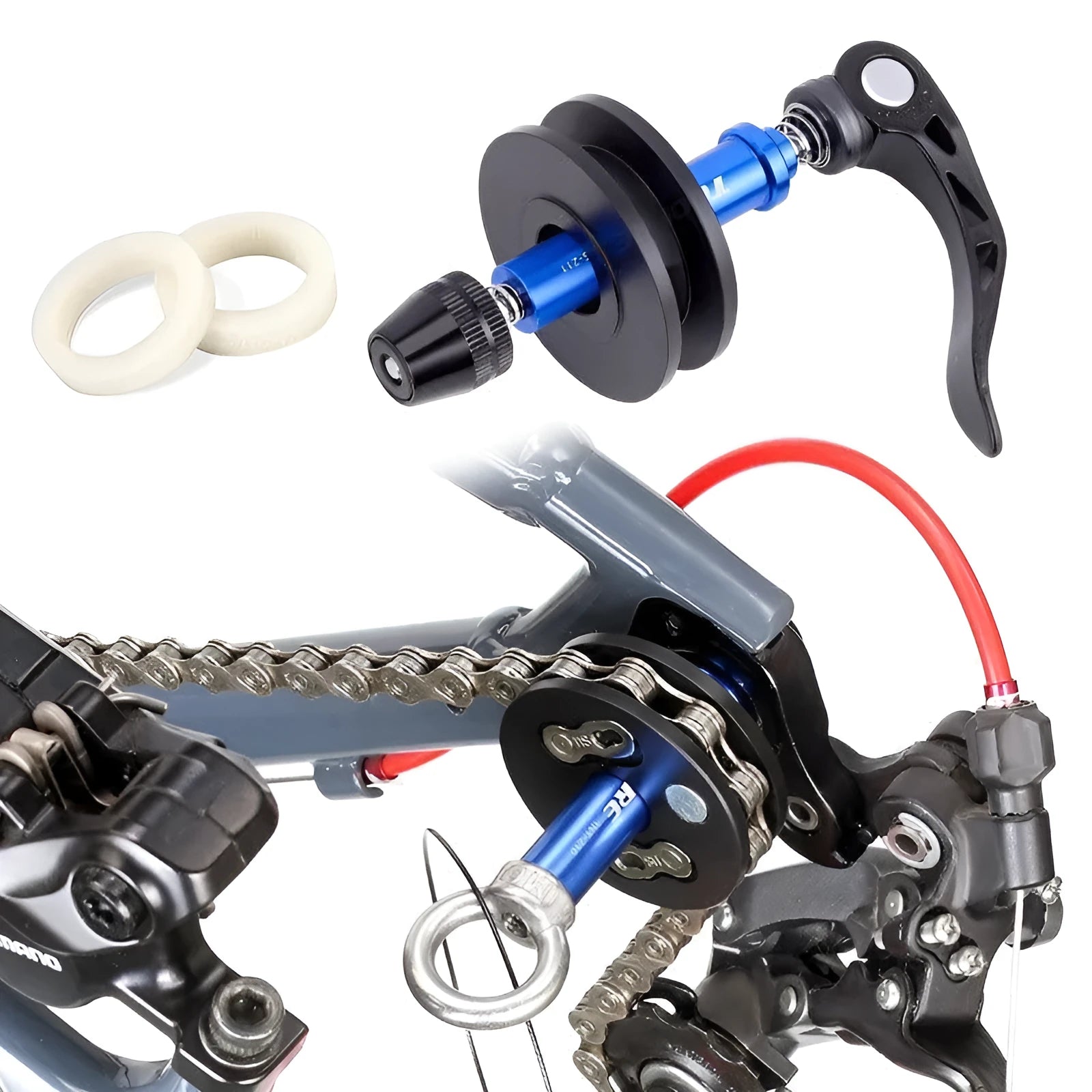 Aluminium bicycle chain holder tool for workshop maintenance and cleaning