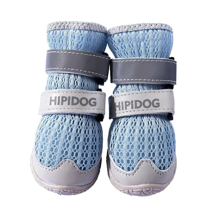 Cartoon style summer dog shoes in Bondi Blue colour made from wear-resistant PU material for anti-scald paw protection