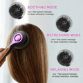 USB-powered hair brush scalp massager in black colour with vibration function and mechanical speed control