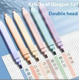 Double-headed fluorescent marking pens in Salt or Sweet colour series showing two-tip design