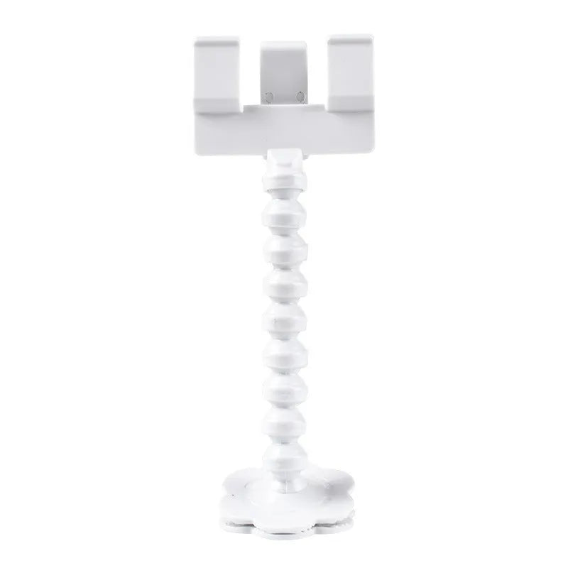 Black plastic pet photography mobile phone holder with treat clip and 360° rotation mechanism