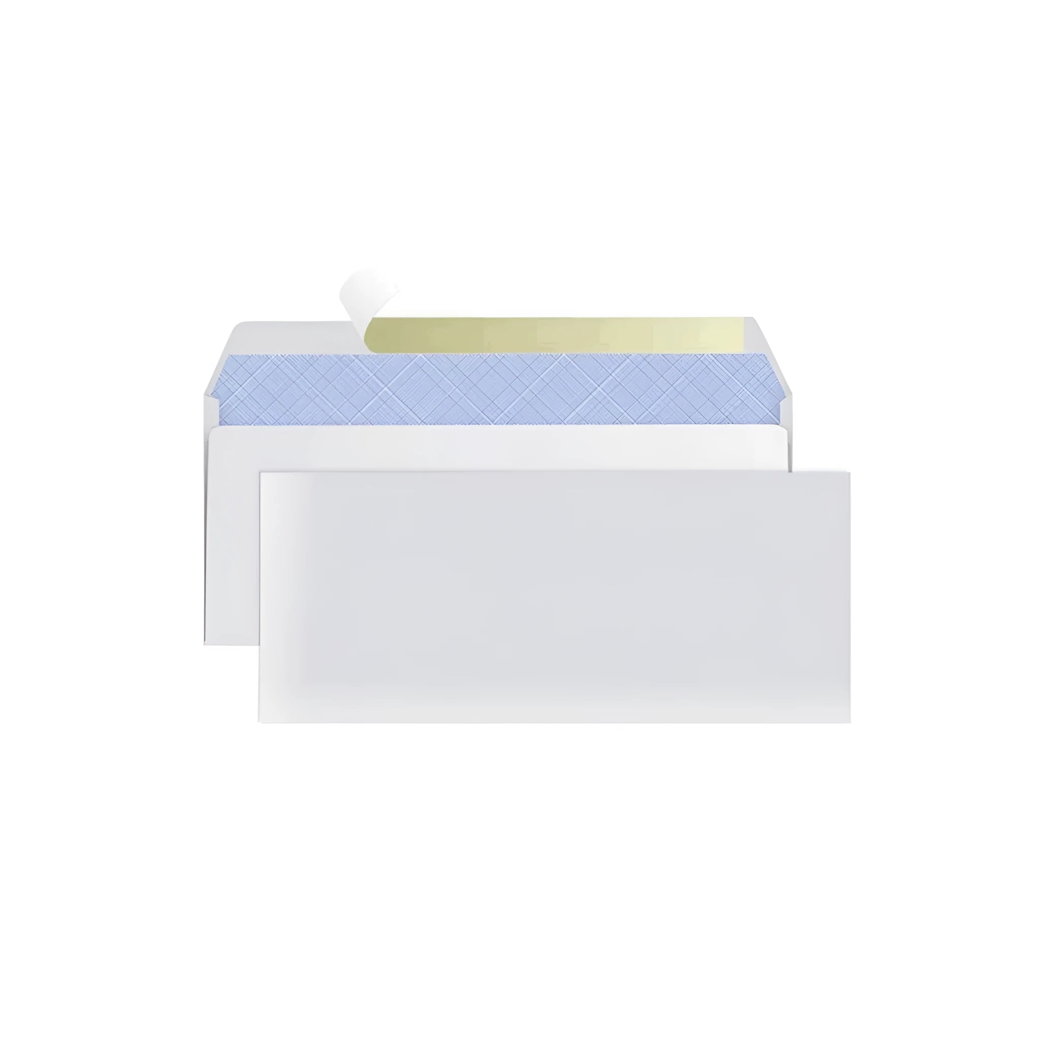 Blue confidential security envelope with self-adhesive flap measuring 105mm by 240mm